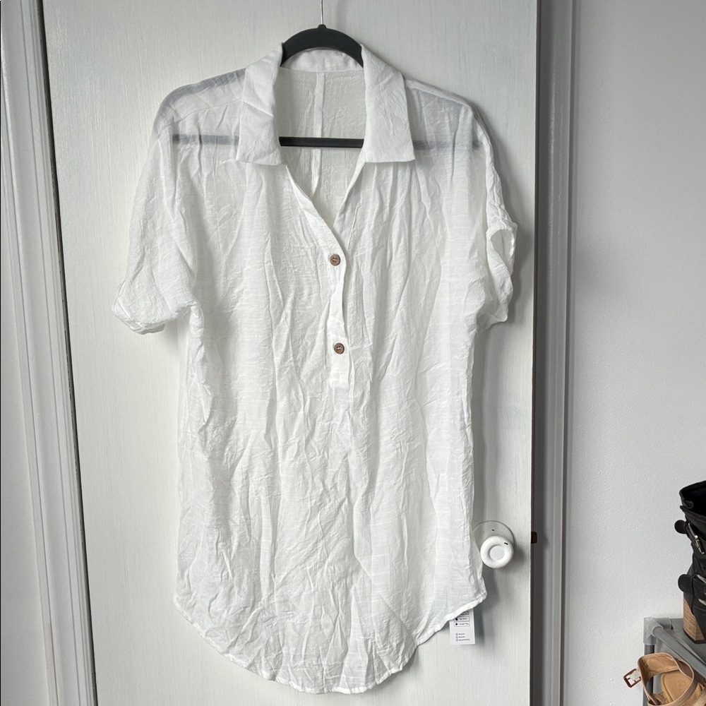 Cupshe White Beach Cover Up Shirt for Women